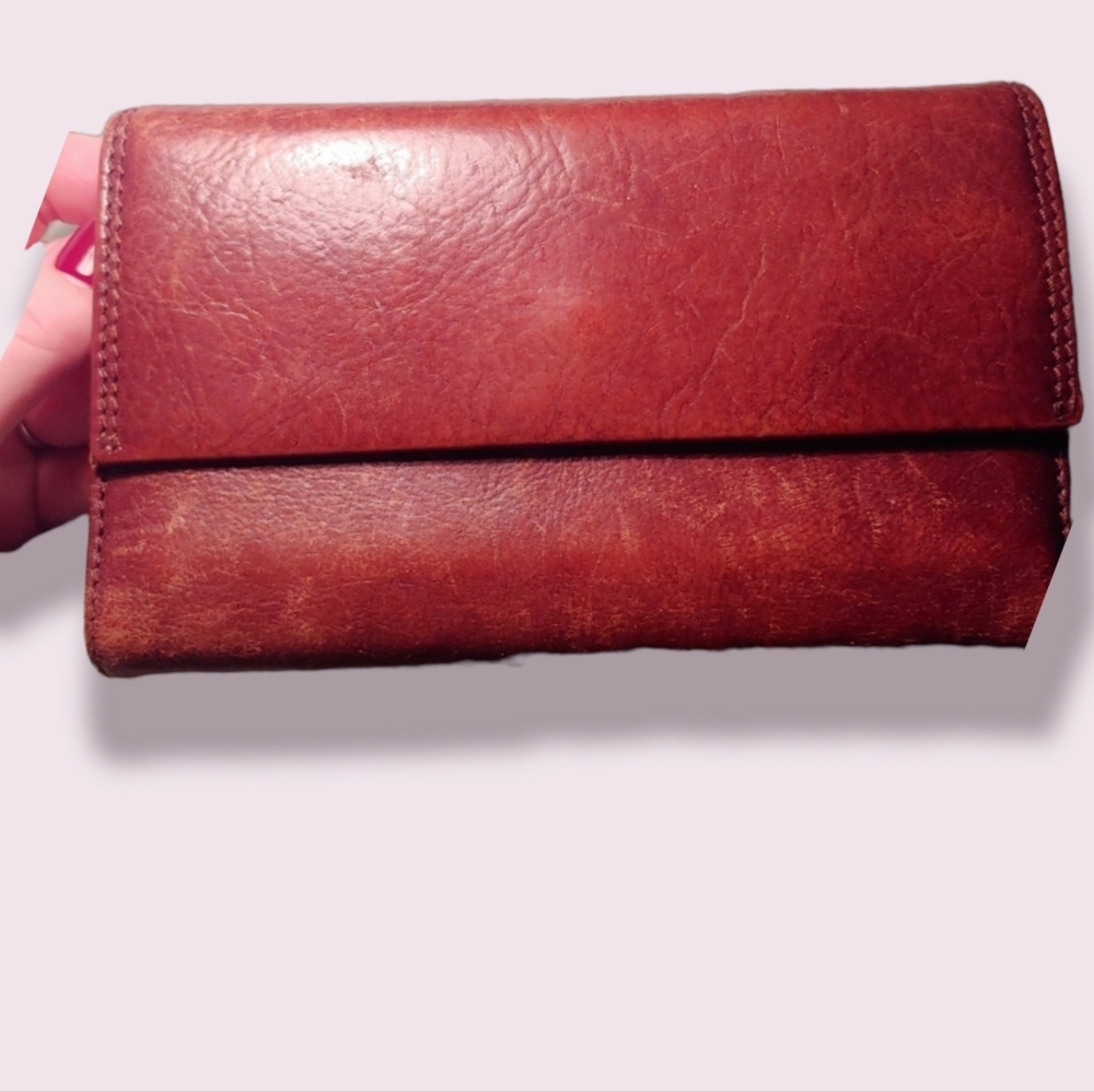 Wilsons Leather | Genuine Leather Brown  Flap Vintage Wallet Snap